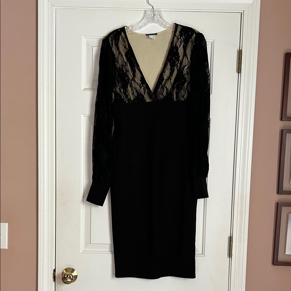 VENUS Black Lace Long Sleeve Dress